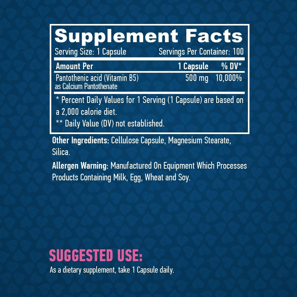 Pantalna kislina 500 mg / 100 VCAPS