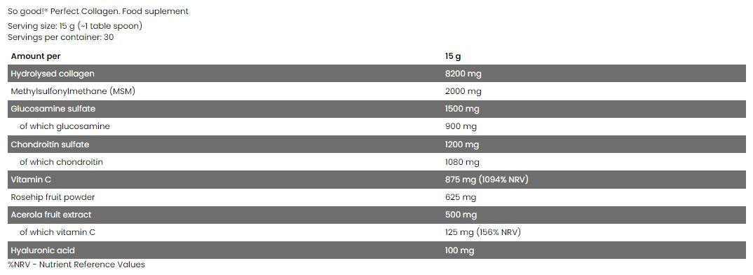 Popoln kolagen / z glukozaminom, hondroitinom, MSM, hialuronskim - 450 grami