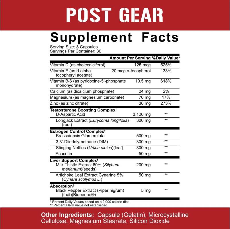 Post Gear | Celotna terapija po ciklu - kapsule PCT formule 240