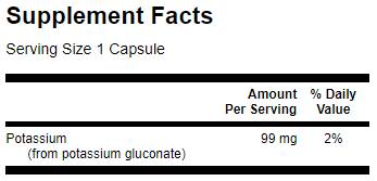 Kalijev glukonat 99 mg 250 kapsul