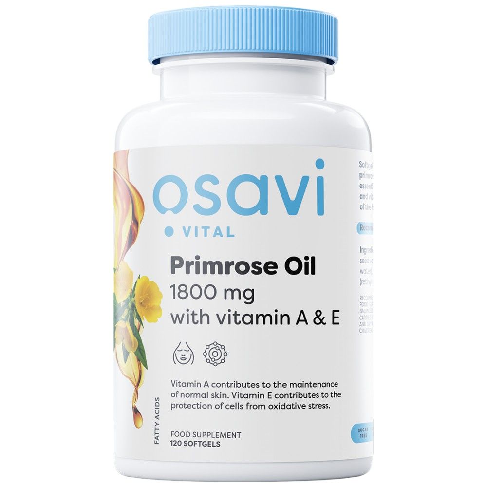 Primrose olje 1800 mg | z vitaminom A&E - 120 gel kapsul