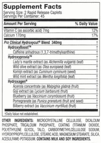 Pro Clinical Hydroxycut izgubi težo 50% bonus 90 kapsul