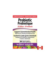 Probiotic 50 Billion - Probiotik 50 milijard aktivnih probiotikov, 10 sevov, 30 kapsul <tc>Webber Naturals</tc>