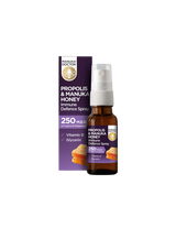 Propolis & Manuka medena imunska obrambna razpršila 250 med/ grlo razpršilo s propolisom (250 med), med Manuka in vitaminom D3, 20 ml