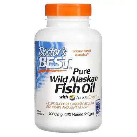 Čisto aljaško ribje olje 1000 mg (180 kapsul, 180 odmerkov) <tc>Doctor's Best</tc>