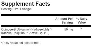 Quinogel (hidrosolubilni ubikinol Coq10) 50 mg 30 gel kapsul