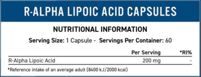 R-Ala 200 mg | R -alfa lipojska kislina - 60 kapsul