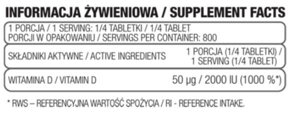Vitamin D3 8000 iu 200 tablete
