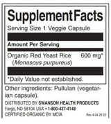 Rdeči kvas riž 600 mg | Izdelana z organsko rdečimi kvasnimi rižem - 60 kapsul