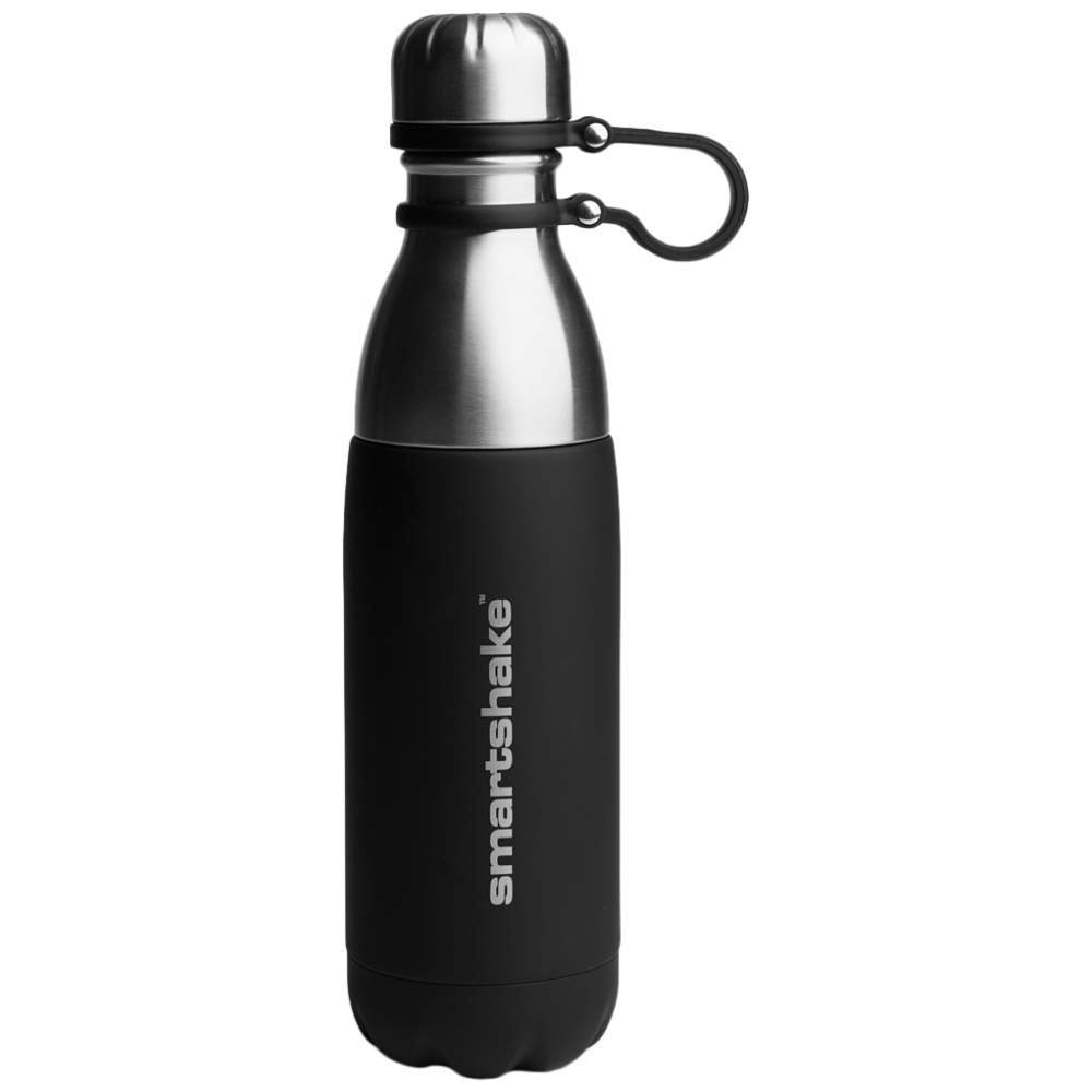 Zadržite jekleno steklenico / črno-srebro 500 ml