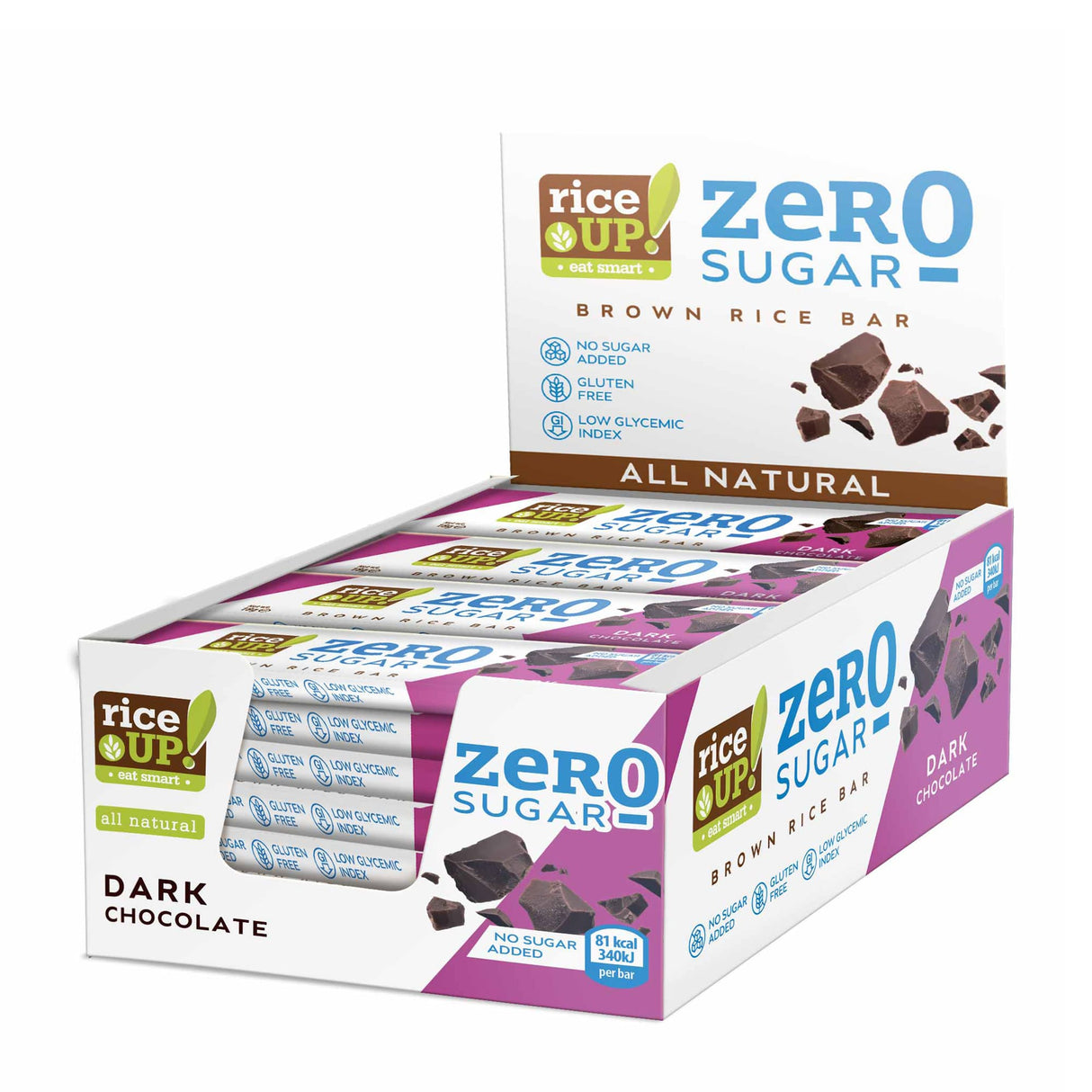 RiceUP! ZERO SUGAR - Rice bar - 20 x 18 g - Nutra Best Europe