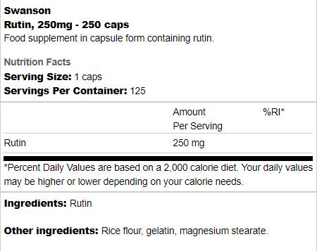 Rutin 250 mg 250 kapsul