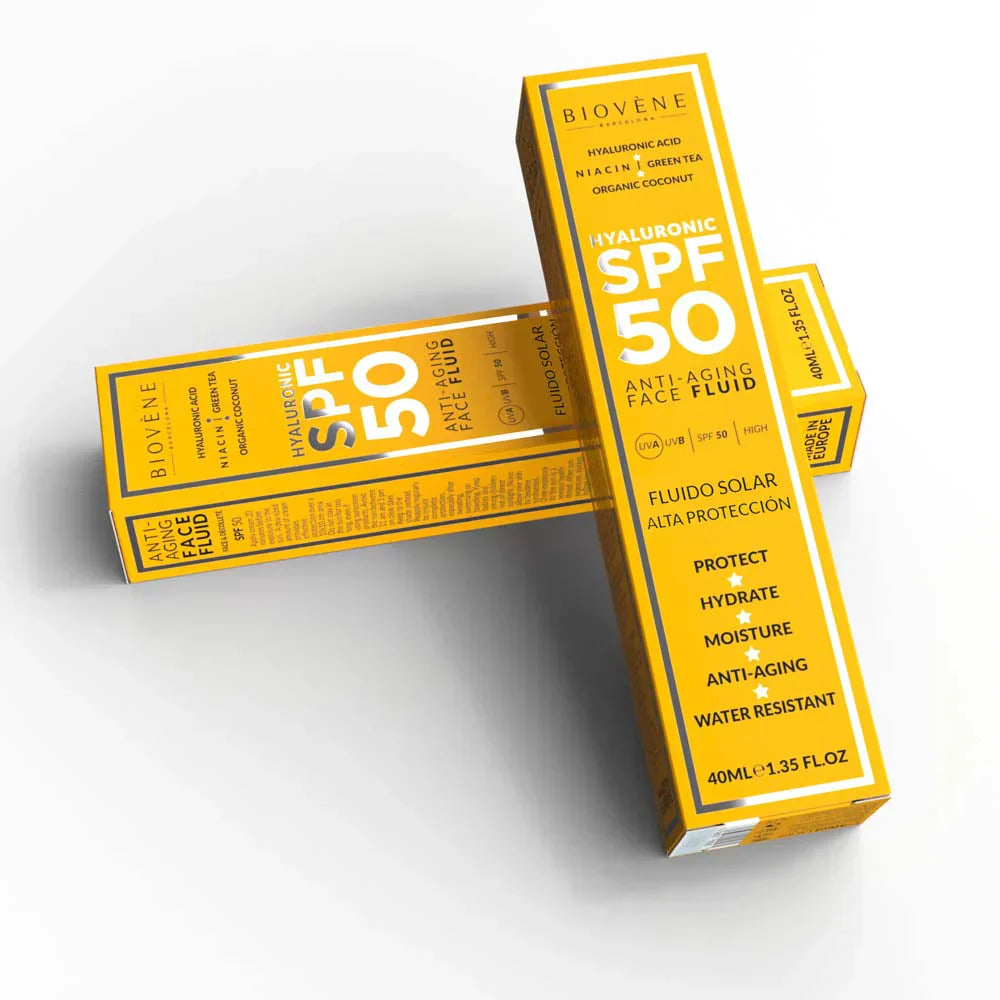 Vlažilna zaščitna krema za obraz SPF 50 s hialuronsko kislino proti staranju - 40 ml