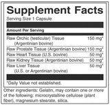 Surovi več-Glandularni za moške 450 mg 60 kapsul