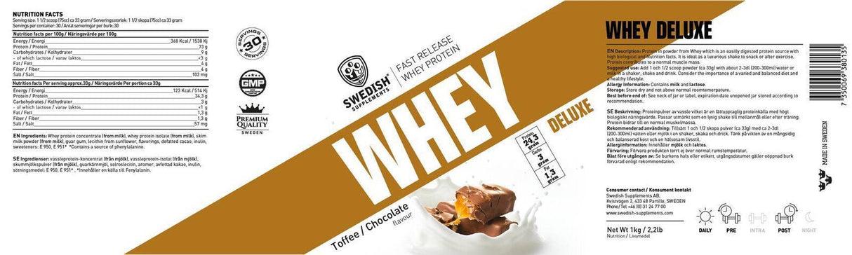 <tc>Swedish Supplements</tc> Whey Protein Deluxe [900 gramov, 27 odmerkov]
