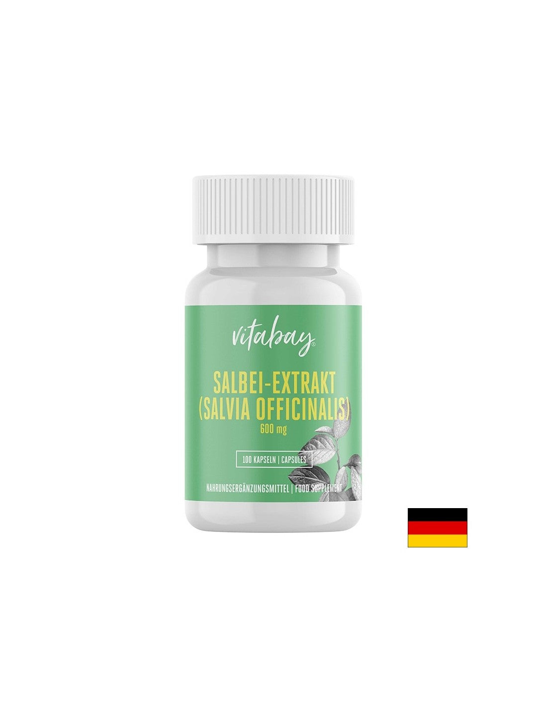 Salbei Extrakt, Sage Leaf - Izvleček žajblja 600 mg, 100 kapsul <tc>Vitabay</tc>