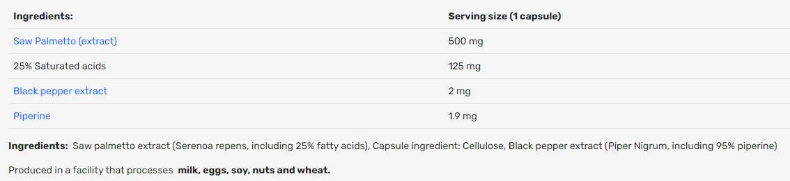 SAME PALMETTO 500mg | s 25% saponinov - 100 kapsul