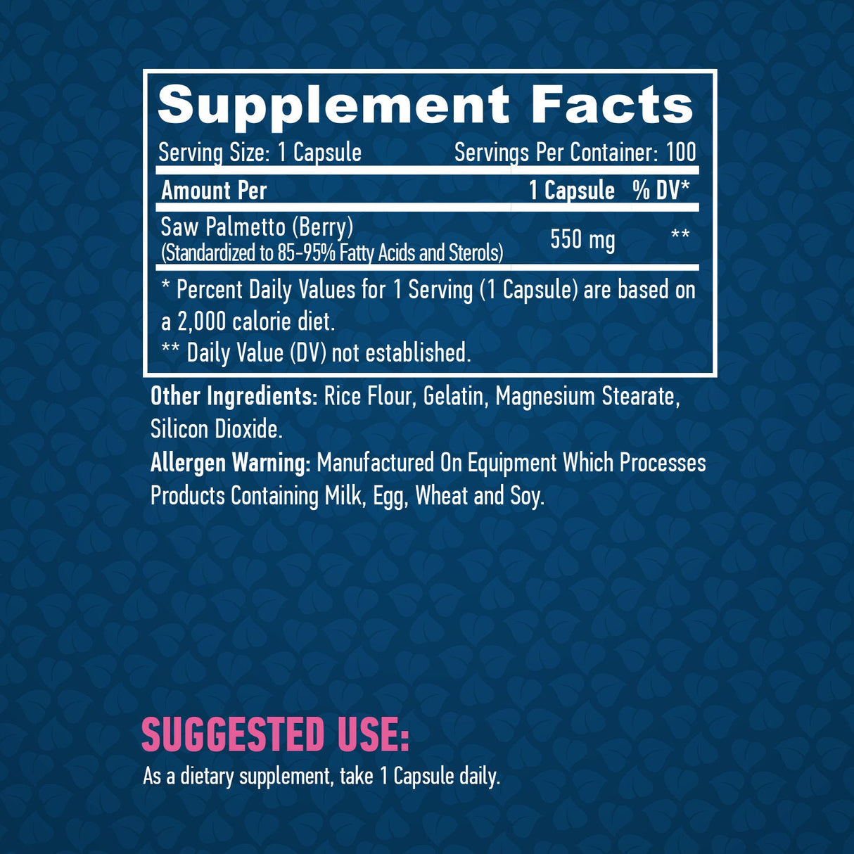 Saw Palmetto 550mg. / 100 kape.