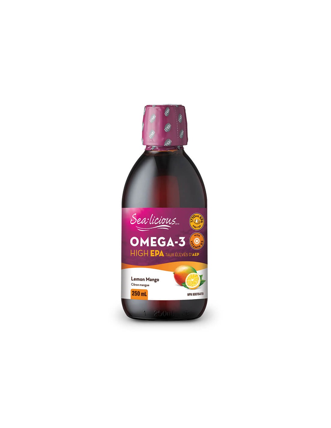 Sea-Licious® Omega-3 High EPA + Vitamin D3 / Omega-3 (visoka vsebnost EPA) + vitamin D3, 250 ml <tc>Natural Factors</tc>