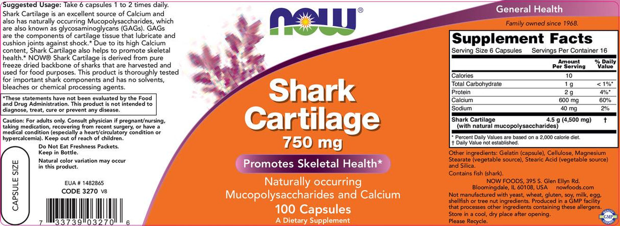 Hrustanec morskega psa 750 mg - 100 kapsul