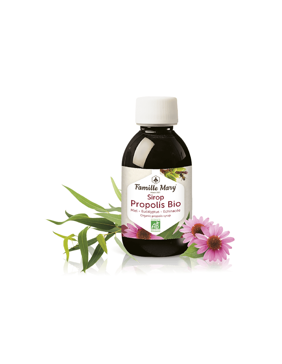 Sirop Propolis Bio (z medom, evkaliptusom in ehinaceo), 150 ml Famille Mary