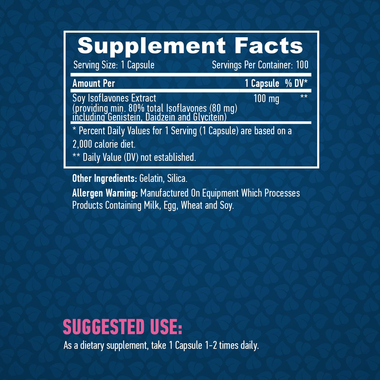 Sojine izoflavone 80% ekstrakt ne-GMO 100 mg / 100 kap.
