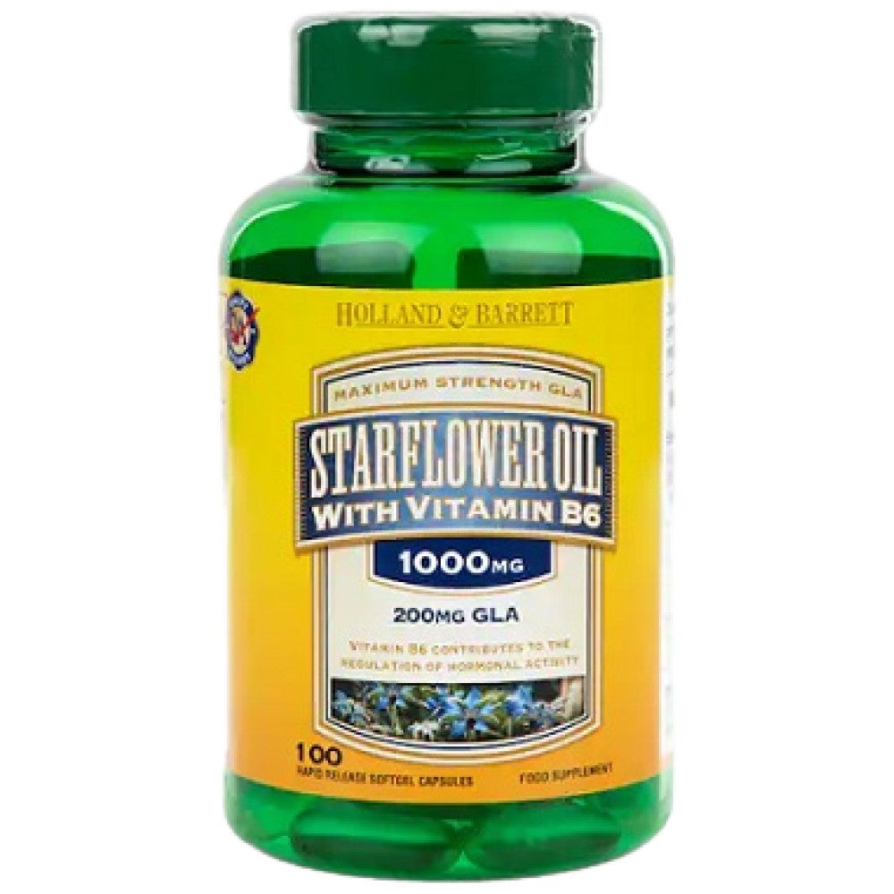 Starflower Oil 1000mg | Z vitaminom B6 - 100 kapsul