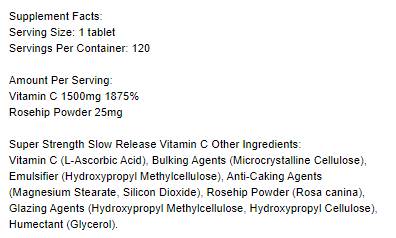 Super Atwork počasno sprošča vitamin C 1500 mg - 120 tablet
