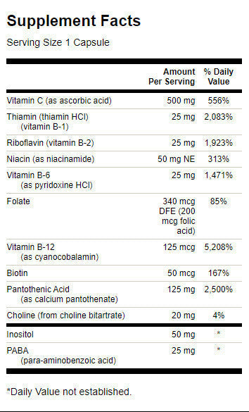 Super stres Vitamin B -kompleks z vitaminom C - 240 kapsulami