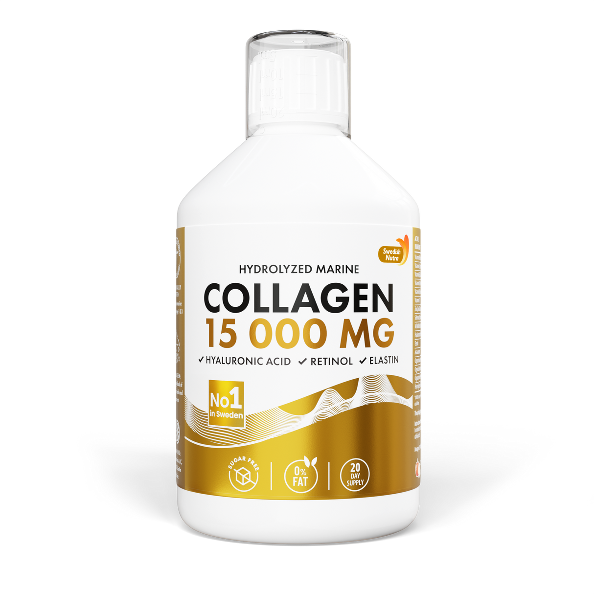 Ribji kolagen 15.000 mg z retinolom, hialuron, elastin - 500 ml