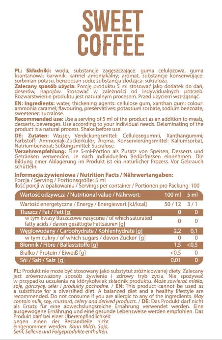 Sirup ničelna kalorija | Sladka kava 500 ml