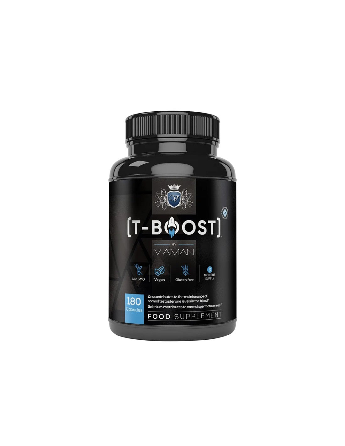 Formula testosterona za moške T-Boost Viaman ™, 180 kapsul