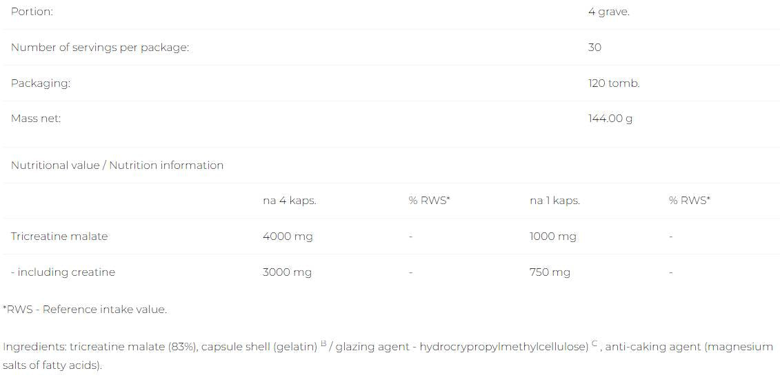 TCM | Tri -kreatin malate - 120 kapsul