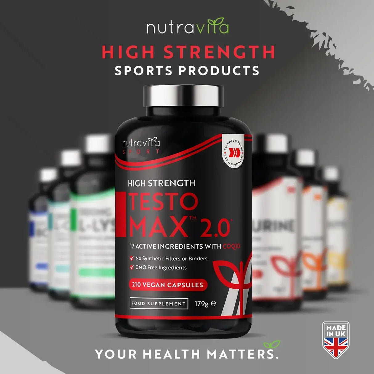TESTOMAX™ 2.0 /210 kapsul, 105 dni/ z Ashwagandho KSM 66®, CoQ10 in korenino Maca <tc>Nutravita</tc>