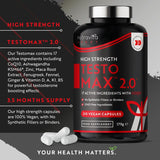 TESTOMAX™ 2.0 /210 kapsul, 105 dni/ z Ashwagandho KSM 66®, CoQ10 in korenino Maca <tc>Nutravita</tc>