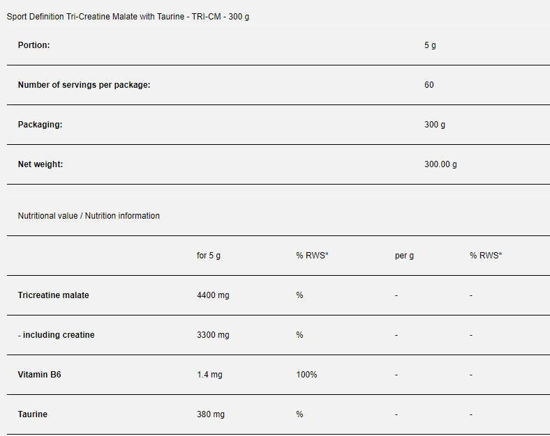 TRI-CM | Tri -kreatin malate - 300 gramov