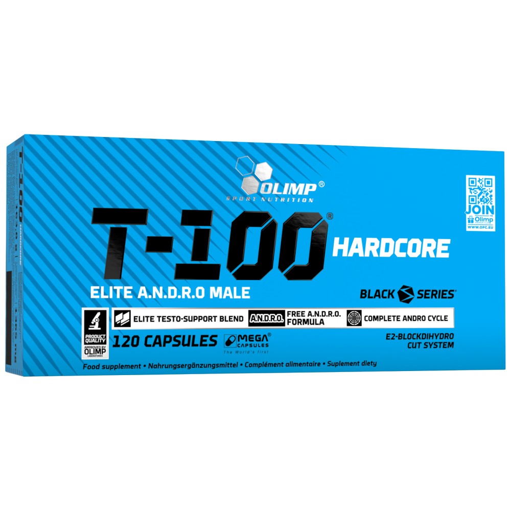T -100 hardcore Elite Andro Moški - 120 kapsul
