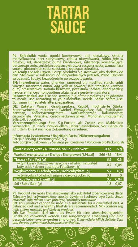 Tartarna omaka | Nizko kalorija 410 ml