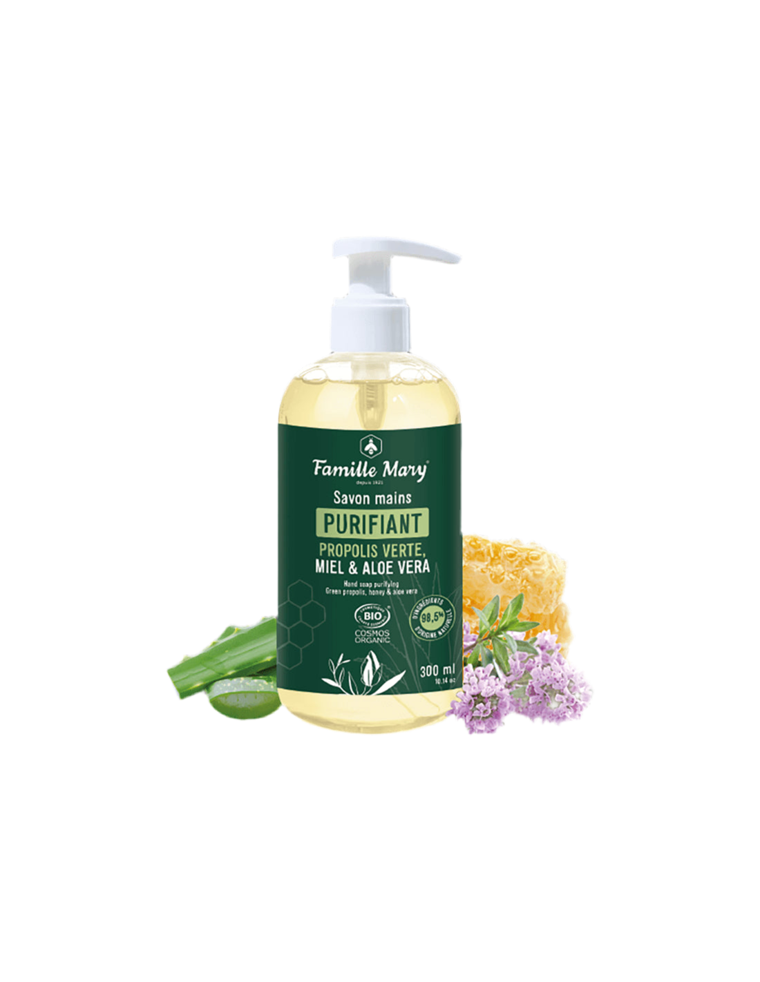 Tekoče ročno milo z zelenim propolisom, med in aloe vero, 300 ml