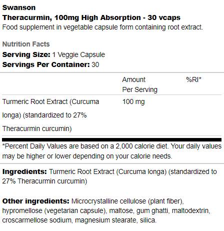 Theracurmin 100mg | Visoka absorpcijska 30 kapsul