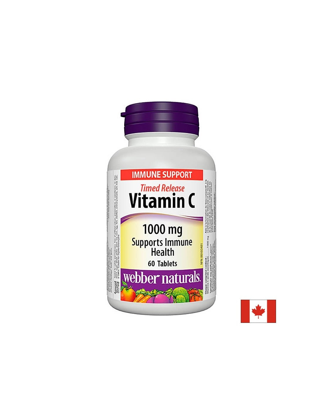 Time Release Vitamin C - Vitamin C 1000 mg, 60 tablet z e<tc>XTEND</tc>izdaja ed <tc>Webber Naturals</tc>