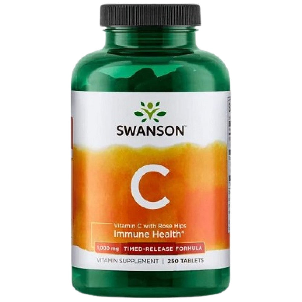 Vitamin C 1000 mg časovnega sproščanja | Z vrtnimi boki 250 steklenic