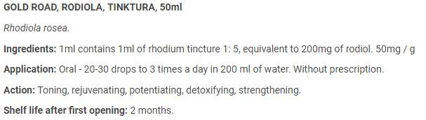 Tinktura Rhodiola - 50 ml