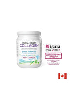 Hidroliziran goveji kolagen s hialuronsko kislino, glutaminom in biotinom - Total Body Collagen, 500 g v prahu, okus granatnega jabolka <tc>Natural Factors</tc>