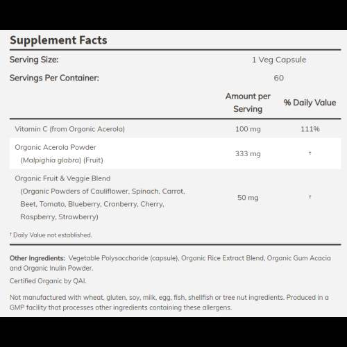 Tru-C | 100 mg vitamina C iz Acerole - 60 kapsul