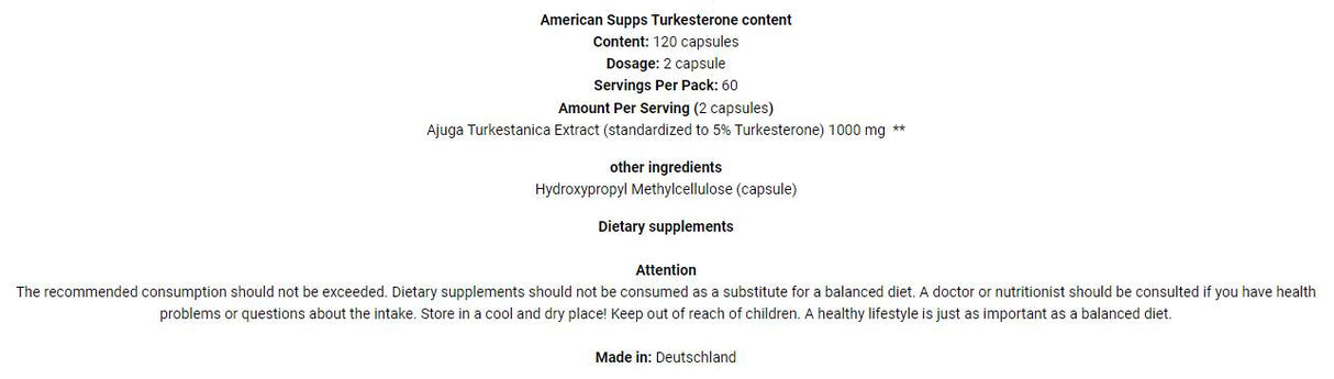 Turkesterone 10% 1000 mg - 120 kapsul
