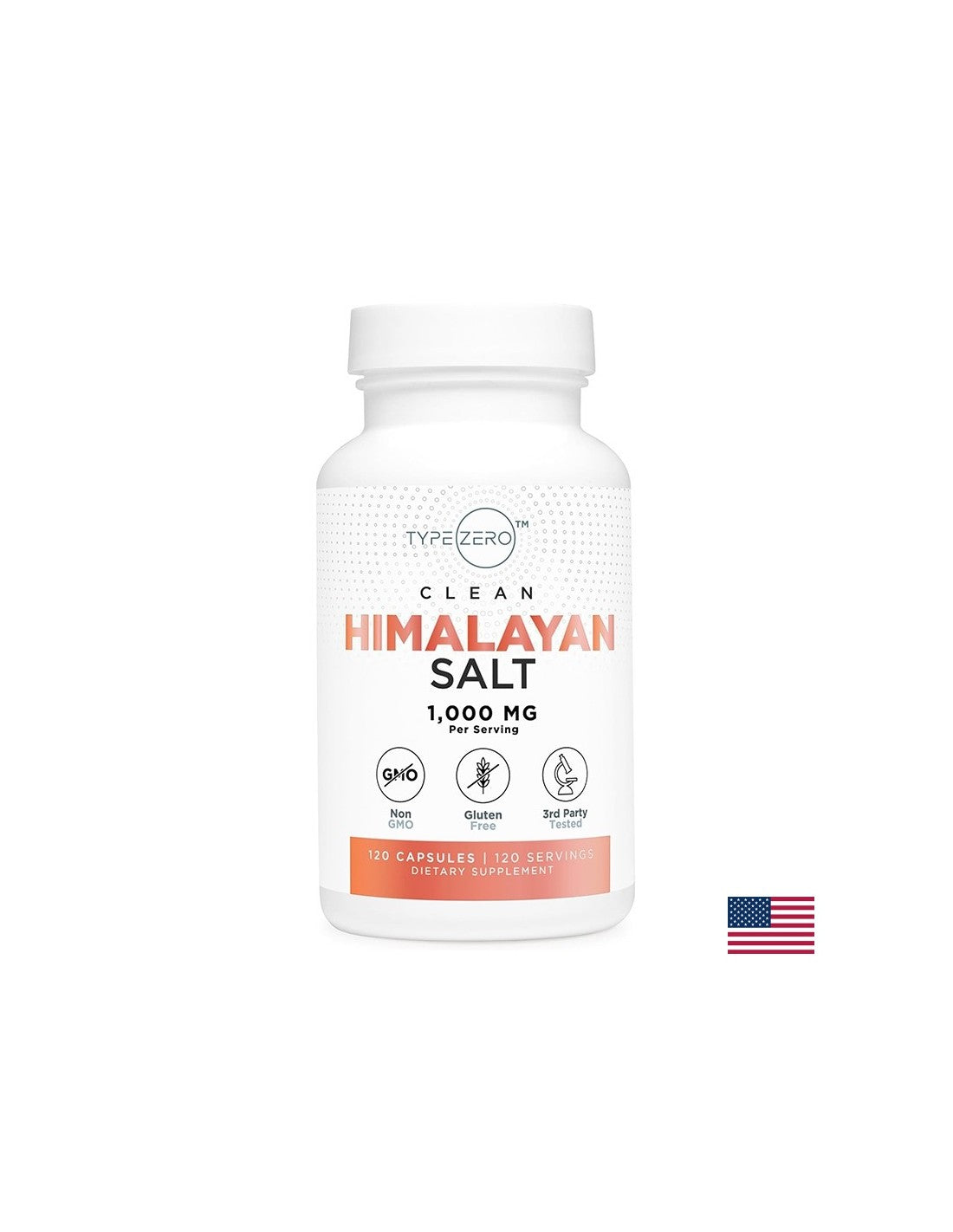 Elektrolitni ravnovesje - natrij (himalajska roza kamnita sol) Typezero ™, 320 mg