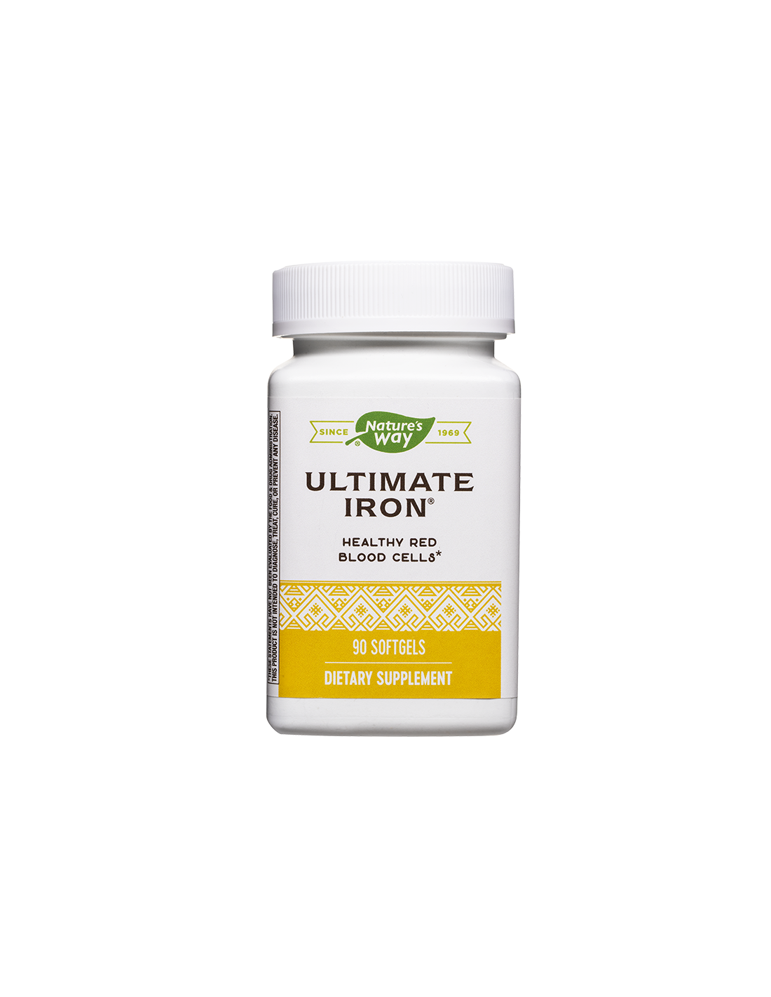 Ultimate Iron - Formula z železom, folatom in vitaminom B12 (za anemijo), 90 softgelov Nature's Way