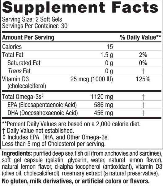 Ultimate omega 2x mini 1120mg | Z vitaminom D3 - 60 gel kapsul