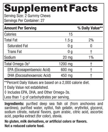 Ultimate Omega Gummy žveči 1200 mg - 54 gumij